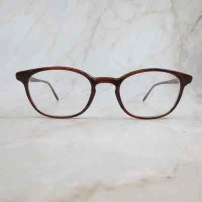 Masunaga Eyeglasses Frame GMS-00 Metal Brown Tortoise Full Rim Round 48-20-145 - Image 1 of 4