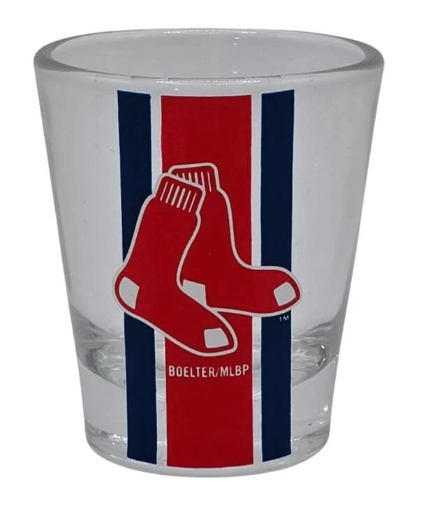 Boelter Brands MLB Stripe Shot Glass 2oz (Los Angeles Angels) - Image 1 of 1