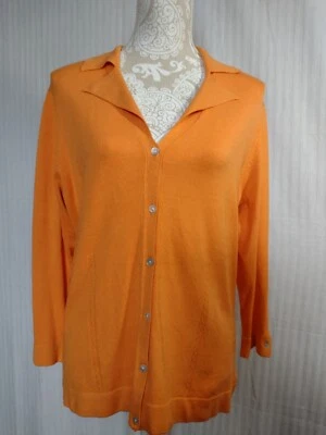 Cárdigan para mujer Austin Reed manga 3/4 naranja mezcla seda, talla L Foto 1 de 4