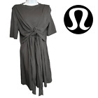 Lululemon Women's Short Sleeve Tie Wrap-Front T-Shirt Dress Black Size 6