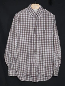 Billy Reid Made in Italy LS BF Shirt - Orange Gray Plaid - Sz S* - Picture 1 of 4