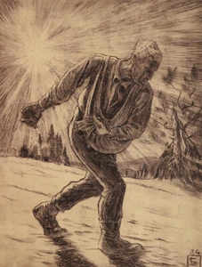 Lothar Sperl 1910-1987 Traunreut / Radierung 1934 "Der Sämann" Bauer Böhmerwald - Picture 1 of 18