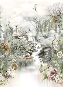6'x8' Fable Woodland creature Nature Scene Wall Mural, Off-White - Picture 1 of 4