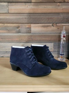 Clarks Ingalls Lace Navy Marine boots 6w - Picture 1 of 5