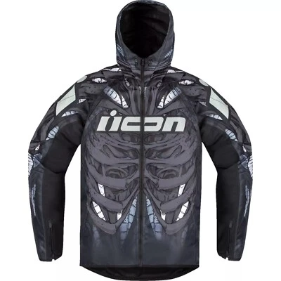 Icon Airform Manik'r Hooded Motorcycle Riding Jacket - Black - 2XL - *NEW* - Image 1 of 2