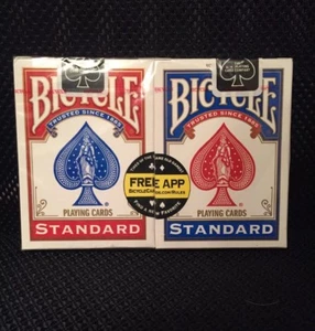 2 neue versiegelte Decks von Bicycle Standard Face Poker Spielkarten 1 rot & 1 blau  - Bild 1 von 6