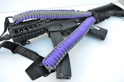 ACID TACTICAL Tactical 550 Paracord Rifle Gun Sling Single Point Quick Detach PURPLE GRAY