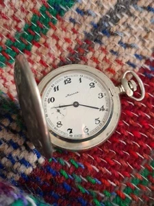 Vintage Molnija Full Hunter Pocket Watch Working - Picture 1 of 6