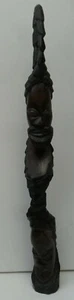 African 2 head wooden Sculpture/Carving - 21" - Foto 1 di 4