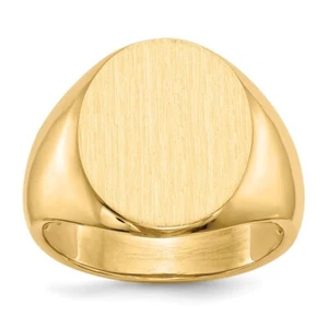 10K Yellow Gold 18.5x14.0mm Open Back Signet Ring For Men Size 10 - Picture 1 of 5