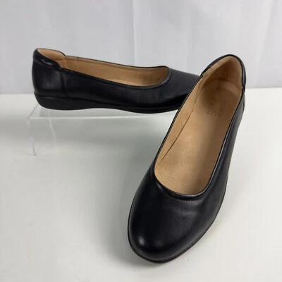 Naturalizer Flexy Women's 10 M Black Leather Ballet Flats Slip On Casual Shoes - Image 1 of 4