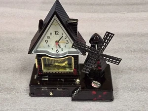 VINTAGE - SVEGLIA DA CASA E MULINO A VENTO MUSICALE A CARICA, SCATOLA GIOIELLI - ETRANGE - Foto 1 di 9