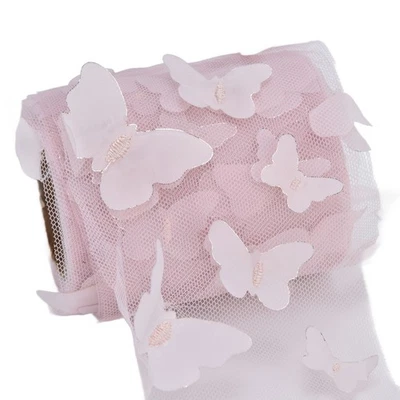 (Flesh Pink)Phefop Tulle Roll Handmade Material Clothing Decoration Sheer Fabric - Image 1 of 4