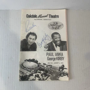 Paul Anka & George Kirby: Oakdale Musical Theatre program 70s Signed - Picture 1 of 4