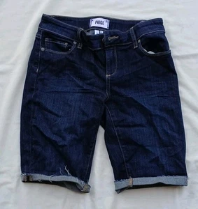 Paige Damengröße 26 hoch geschnittene Jax Knieshorts in dunklem Denim - Bild 1 von 4