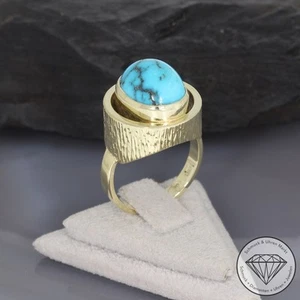 Wert 1390 € Türkis Ring 585 14 Karat Gelb Gold xxyy - Bild 1 von 7