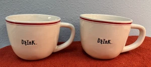2 Rae Dunn Magenta DRINK groß Kaffee Tee Getränk Tasse Becher Artisan Collection - Bild 1 von 5