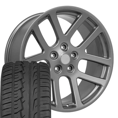 2223 Gunmetal 22x10 Wheels & 285/45 Tires SET Fit Dodge RAM 1500 SRT10 - Image 1 of 4