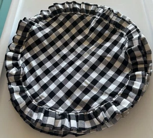 4 ROBERT STANLEY schwarz weiß kariert gewebt Baumwollmischung Tischsets 16" Durchmesser - Bild 1 von 5