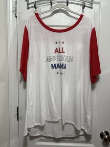 Camiseta Lularoe Boyfriend para mujer 2XL All American Mama camiseta blanca roja azul nueva con etiquetas - Imagen 1 de 14