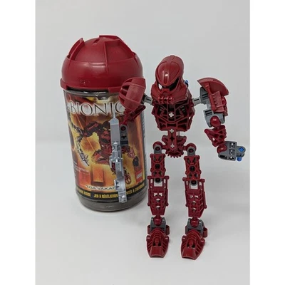 LEGO BIONICLE Toa Metru Vakama 8601 Y2K 2004 Máscara Huna Vermelho Fogo Sem Disco  - Imagem 1 de 4