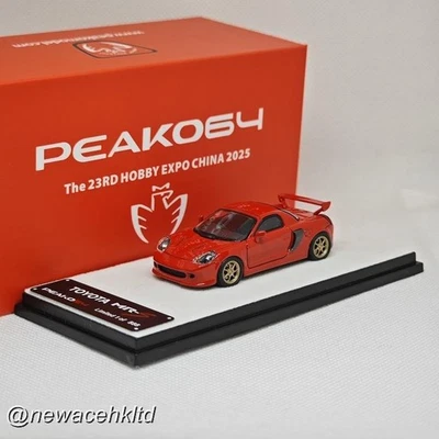 Toyota MR-S 1999 rojo para HEC 2025 edición especial modelo Peako 1/64 #64901 Foto 1 de 2