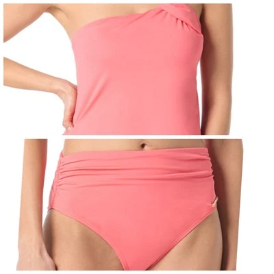 Parte inferior de bikini Vince Camuto cintura alta talla L y parte superior talla L pop coral 2 piezas Foto 1 de 4