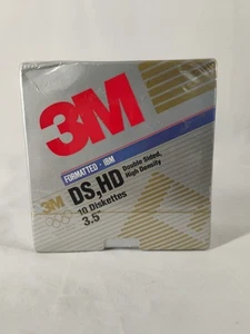 3M IBM Double Sided High Density Formatted 3.5in Floppy Disk 10 Disks NOS Sealed - Picture 1 of 6