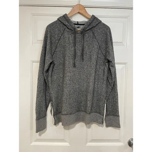 Aerie Lace Zip Detail Hoodie Gray Pullover Sweatshirt Athleisure Everyday Cozy L - Picture 1 of 6