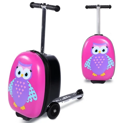 Maleta Scooter Niños Búho - Equipaje Plegable Niños con Ruedas - Multifuncional... Foto 1 de 4