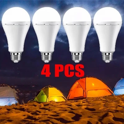 2025 4X Rechargeable Emergency Light Bulb 12W Equivalent 1200mAh Battery Backup - Image 1 of 4