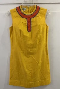 VESTIDO DE VERANO MOD GoGo Villager MCM pequeño vintage años 60 marca LADYBUG AMARILLO SOLEADO - Imagen 1 de 20
