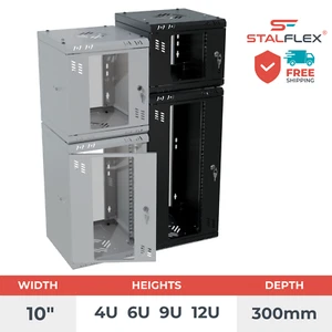 STALFLEX - 10" 4U 6U 9U 12U SOHO RACK Szafka Obudowa serwera Przełącznik CCTV LAN - Zdjęcie 1 z 95