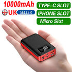 Portable Power 10000mAh Bank Mini USB Backup Battery Charger For Mobile Phone UK