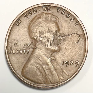 1929 1C Lincoln Cent - Lamination Error - Picture 1 of 2