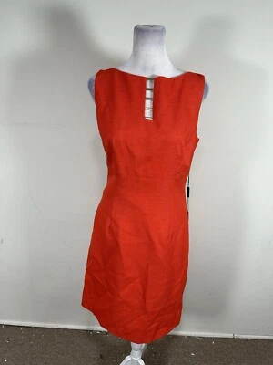 Vestido vaina para mujer Elie Tahari color rojo sin mangas talla 4 Foto 1 de 4