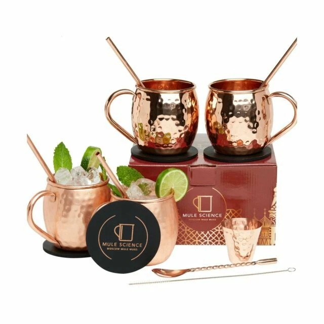 Advanced Mixology MS-B-4 16oz Moscow Mule Copper Mug Set - 4 Pack