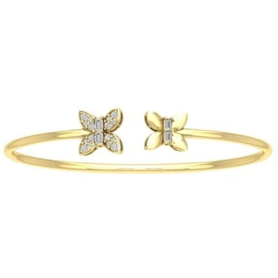 14K Yellow Gold Diamond Butterfly Cuff Bangle Bracelet 1/2ct, 7", 7.07g - Image 1 of 4