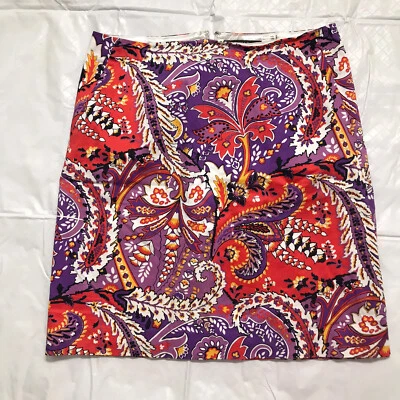 Falda lápiz Tahari floral cachemira para mujer talla 8 elástica forrada cremallera trasera Foto 1 de 4