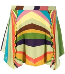 Siedres S Sun-ray Knit Mini Skirt Constrast Stitches Mini Skirt NWT Boho Whimsy - Picture 1 of 7