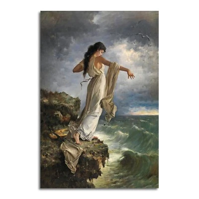 Impresión de arte de pared en lienzo de la muerte de Safo Miguel Carbonell Selva pintura clásica Foto 1 de 4