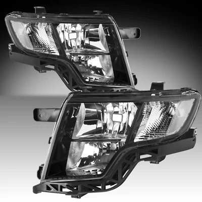 For 2007 -2010 Ford Edge SE SEL Black Headlight Headlamp Pair LH+RH - Image 1 of 4