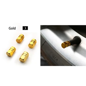 4pcs Universal Tire Wheel Dust Caps Air Stem Valve Gold For Cars Truck Van Sport - Picture 1 of 10