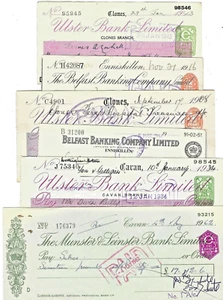 CHÈQUES ANCIENS. LOT DE 6 BONS CHÈQUES DIFFÉRENTS. 1916-1962.(53) - Photo 1/1