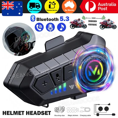 Motorcycle Helmet Bluetooth 5.3 Headset Headphone Speakers for Dirt Bike w/Mic - image 1 of 4