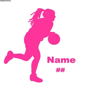 Basketball Player Decal Custom Sticker Team  PINK GIRL pony Tail - Picture 1 of 1
