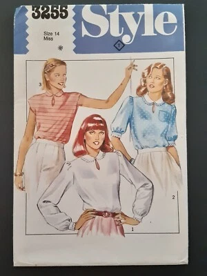 STYLE PATTERN - 3255 LADIES SHIRT BLOUSE KEYHOLE OPENING COLLAR LACE SZ 14 UNCUT - Image 1 of 2
