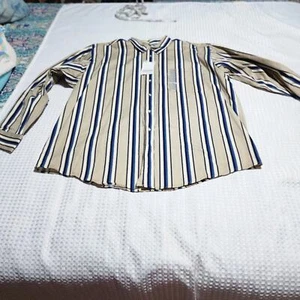 TRADER BAY NWT MENS SIZE XL LONG SLEEVE TWILL STRIPED SHIRT - Picture 1 of 5