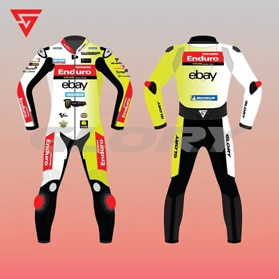 Marco Bezzechi MotoGP 2024 Ducati VR46 Team Leather Racing Suit - Image 1 of 4