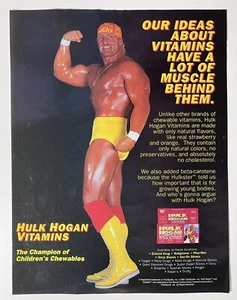 HULK HOGAN Vitamins WWF Magazine page Wrestling Advertisement - Picture 1 of 2